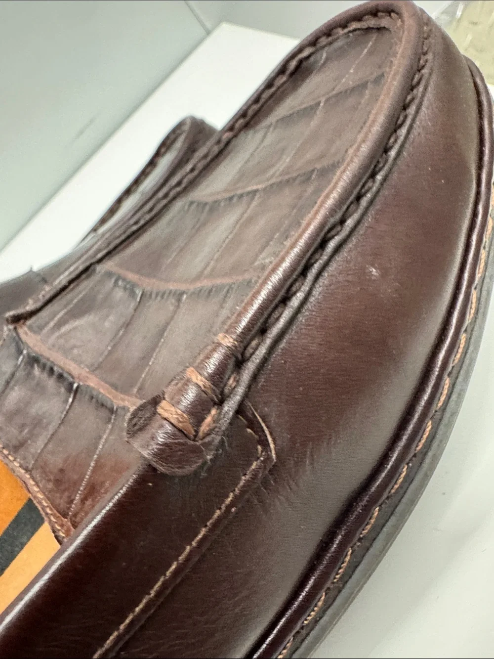 Caporicci XL-Wide size 42 Real genuine alligator Leather Penny Loafers.